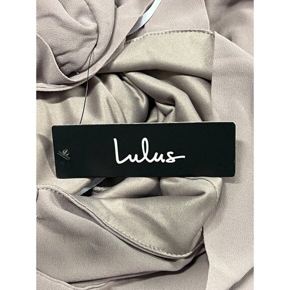 Lulus Womens Taupe Mauve Halter Maxi Dress Large L Line Zip Back Sleeveless New - Picture 7 of 8